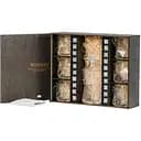 Подарунковий набір Whiskey Stones камені для віскі в дерев'яному пеналі №6 + декантер + 6 склянок Rocco Cassiopea + щипці + мішечок