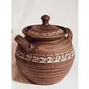 Супнник із ручками 2,5 л керамічний (глиняний) з орнаментом