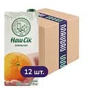 Упаковка нектару Наш Сік Апельсиновий 11.4 л (950 мл х 12 шт.)