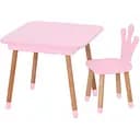 Столик зі стільцем Bambi "Корона" 09-025R-BOX з ящиком рожевий