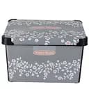 Корзина с крышкой Violet House Decor Antrasit Flower, полипропилен, 20 л (0648 DECOR ANTRASIT FLOWER с/кр.)