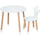 Столик со стулом Bambi "Корона" 06-025W-ROUND круглый белый