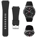 Ремешок Qine для смарт-часов Samsung S3 Frontier SM-R760NDAASEK - черный размер L ширина крепления 22мм силикон (WB355647)