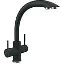 Смеситель под фильтр Platinum 8203 HDF поворотный двухрычажный из нержавеющей стали антрацит (000032282)