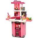 Кухня-чемодан для детей 008-101-106A-1, 3в1 со звуковыми эффектами, посудой и продуктами розовая