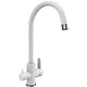 Смеситель под фильтр Platinum 8204 HDF поворотный двухрычажный из нержавеющей стали белоснежный