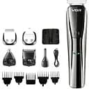 Акумуляторна чоловіча машинка - тример для стриження волосся й бороди VGR V-029 6 в 1 з підставкою
