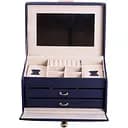 Кейс-сундучок Yiwu для украшений на кнопке 22.5x15.5x13 см синий HP-5-17BL