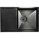 Кухонна мийка Platinum Handmade PVD Н 780х500х200 R з кріпленням і отвором під змішувач чорна