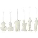Ялинкові прикраси J-line з римськими статуями білого кольору 6 шт. (49855)