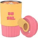 Чашка BB SNL 350 мл рожева з жовтими елементами