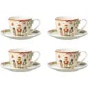 Комплект чашек с блюдцем J-line рождественские с щелкунчиком 4 шт. (49321)