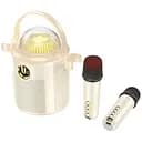 Портативная акустика Hoco BS59 караоке с 2 микрофонами беспроводная бежевая