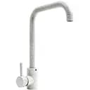 Смеситель кухонный Platinum NS02B (3008B-NA) поворотный однорычажный из нержавеющей стали белый в точку