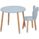 Столик зі стільцем Bambi "Ведмедик" 07-025G-ROUND круглий сірий
