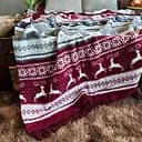 Плед покривало Bridge двосторонній  полуторний Олені яскраві зимовий 200х150 Бавовна Різнобарвний