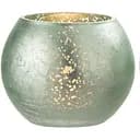 Подсвечник J-line стеклянный с эффектом разбитого стекла матовый зеленого цвета 12х12 см (37281)