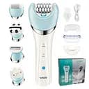 Эпилятор женский с 5 насадками VGR, Пемза, Массажер, Бритва, беспроводной депилятор, влажная эпиляция с подсветкой
