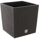 Горщик для квiтiв Prosperplast Rato квадратний низький, з вкладишем 2 в 1, 170 мм, коричневий (70891-440)