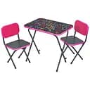 Дитячий столик Bambi Alphabet складний з двома стільчиками англ. абетка малиновий