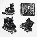 Роликові ковзани, розмір 34-38, PVC колеса, устілка 21-24 см, чорний, INLINE SKATE, 86937-M