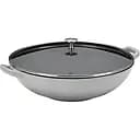 Сковорода Вок Kela Calido з кришкою, чавунна, 36 см, 4 л (12610) сірий