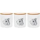 Набір банок для сипучих продуктів Lefard Коти, з бамбуковою кришкою 450 мл 3 шт. (940-252)