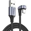 Кабель кутовий - поворот на 90 градусів Ugreen US311 USB 2.0-A to Angled USB-C 1 метр (70313)