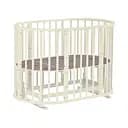 Кроватка круглая-трансформер Божья коровка 8 в 1 с маятниковым механизмом белый