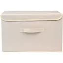 Ящик для зберігання МВМ My Home з кришкою текстильний 440х290х280 мм кремовий (TH-07 L CREAM)