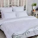 Комплект постільної білизни Руно 1х1 сатин страйп полуторний білий (1.50ДУ_1х1)