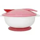 Тарілка на присосці з термоложкою та кришкою Mega Zayka MGZ-0101 (Pink)