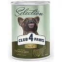 Влажный корм Club 4 Paws Premium Selection для взрослых собак, паштет с курицей и говядиной, 400 г