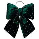 Бархатный бант для декора Yiwu со стразами на елку и двери 25×35 (см) Зеленый CR-2-12