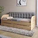 Детская односпальная кровать Lion Л-7 с ящиками и ламелями 90x200 см Лили-95 Дуб аппалачи (Lion-041089)