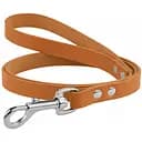 Поводок для собак BronzeDog Barksi Premіum кожаный М 12 мм 122 cм горчичный