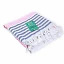 Рушник пештемаль Lovely Svi бавовняний, пляжний, хамам, spa - XХL 100x180 см Pink/Blue Stripes (7032025)