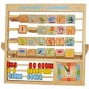 Дерев'яна гра Viga Toys Англійський алфавіт із годинником і рахівницею (50033)