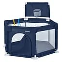 Дитячий манеж Bambi MR 1340-BL, на застібці-блискавці, дві ручки для підтримки малюка, Oxford 150D, синій
