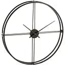 Настенные часы J-line черного цвета в металлическом корпусе 90х80 см (20069)