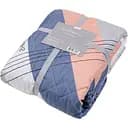 Покривало стьобане Home Line Мікрофібра діагональ біла 210x220 см синє (175486)