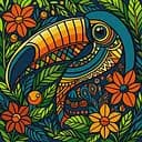 Картина за номерами "Вітраж. Тукан" ©art_selena_ua KHO5163, 30х30 см