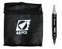 Набор скетчмаркеров двусторонних, 48 шт., 48 цветов, круглый/скошенный наконечник, в сумке