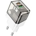 Сетевое зарядное устройство Borofone BA80A Scenery PD20W+QC 3.0 Type-C to Lightning ransparent черный