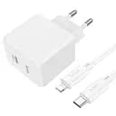 Зарядное устройство сетевое Hoco CS13A Ocean PD20W с кабелем Type-C Lightning белый