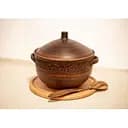 Супнник 4 л керамічний (глиняний) різьблений коричневий