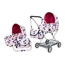 Коляска для ляльки Melogo, металева, 67x63x35 см, кошик, сумка, висота до ручки 66 см, 9325 (В асортименті)
