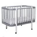 Детская кроватка Бук Рассвет без ящика, маятниковый механизм серо-белый