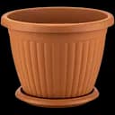 Горшок для цветов Serinova с поддоном Kemer, 0.7 л, терракотовый (KMS1-Kiremit)