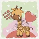 Картина за номерами ArtCraft Жирафик з квітами 30x30 см (15531-AC)